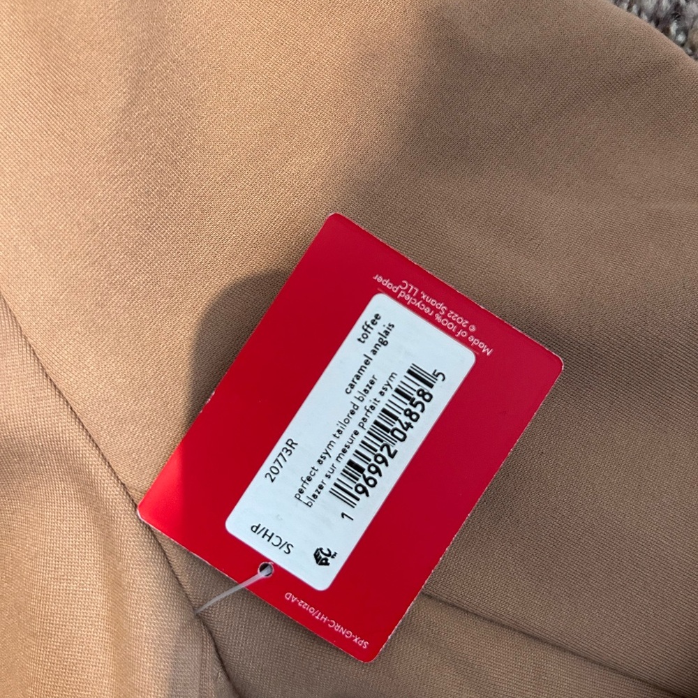 NWT Spanx The Perfect Asymmetrical Blazer Toffee Small - Picture 7 of 7